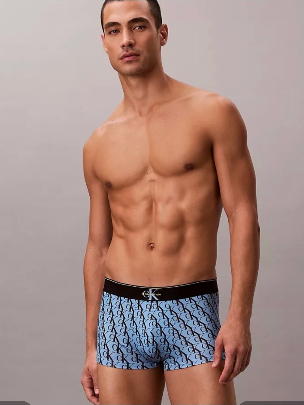 Calvin Klein  Men  Graphic Monogram Microfiber Stretch Low Rise Trunk
Blue new